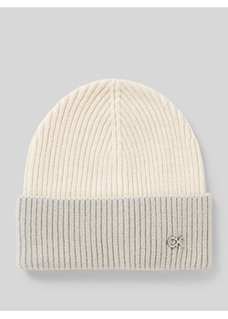 Czapka beanie dwukolorowa z mieszanki wełny i kaszmiru ze sklepu Peek&Cloppenburg  w kategorii Czapki zimowe damskie - zdjęcie 174845292