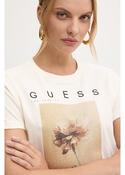 Guess t-shirt damski kolor beżowy W4BI13 KCJI0 ze sklepu ANSWEAR.com w kategorii Bluzki damskie - zdjęcie 174848351