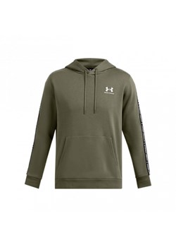 Męska bluza dresowa nierozpinana bez kaptura Under Armour UA Icon Fleece Hd Taping - khaki ze sklepu Sportstylestory.com w kategorii Bluzy męskie - zdjęcie 174849243