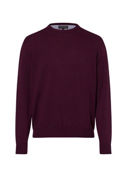 Finshley & Harding Sweter z dodatkiem kaszmiru Mężczyźni drobna dzianina bordowy jednolity ze sklepu vangraaf w kategorii Swetry męskie - zdjęcie 174850304