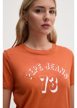 Pepe Jeans t-shirt bawełniany GIGI damski kolor pomarańczowy PL505958 ze sklepu ANSWEAR.com w kategorii Bluzki damskie - zdjęcie 174851161