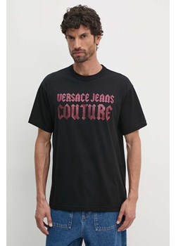 Versace Jeans Couture t-shirt bawełniany męski kolor czarny z aplikacją 77GAHL00 CJ01L ze sklepu ANSWEAR.com w kategorii T-shirty męskie - zdjęcie 174851211