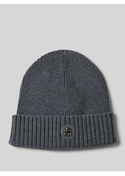 Czapka beanie z żywej wełny z detalem z logo model ‘Fati’ ze sklepu Peek&Cloppenburg  w kategorii Czapki zimowe męskie - zdjęcie 174852104