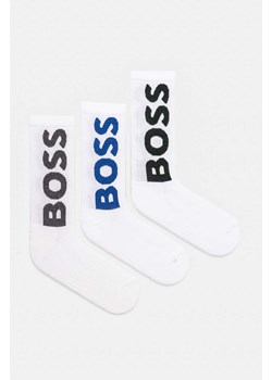 BOSS skarpetki 3-pack męskie kolor biały 50524259 ze sklepu ANSWEAR.com w kategorii Skarpetki męskie - zdjęcie 174858443