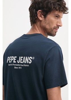 Pepe Jeans t-shirt bawełniany SAM TEE męski kolor granatowy z nadrukiem PM509433 ze sklepu ANSWEAR.com w kategorii T-shirty męskie - zdjęcie 174859183