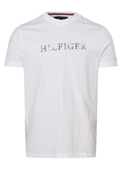 Tommy Hilfiger T-shirt męski Mężczyźni Bawełna biały jednolity ze sklepu vangraaf w kategorii T-shirty męskie - zdjęcie 174862892