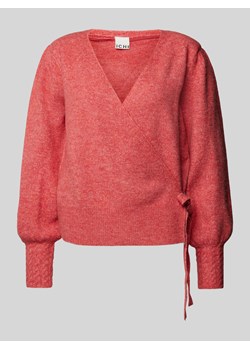 Sweter z dzianiny z wiązanym detalem model ‘HOLENE’ ze sklepu Peek&Cloppenburg  w kategorii Swetry damskie - zdjęcie 174873371