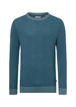 Jack & Jones Męski sweter z dzianiny - JJEGlobe Mężczyźni Bawełna cyjan jednolity ze sklepu vangraaf w kategorii Swetry męskie - zdjęcie 174875100