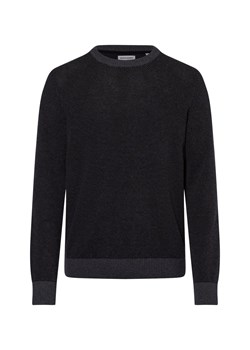 Jack & Jones Męski sweter z dzianiny - JJEGlobe Mężczyźni Bawełna antracytowy jednolity ze sklepu vangraaf w kategorii Swetry męskie - zdjęcie 174875101