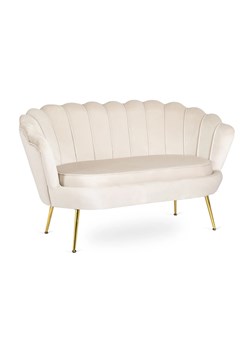 Kremowa dwuosobowa sofa glamour do salonu - Deos ze sklepu Edinos.pl w kategorii Sofy i kanapy - zdjęcie 174880621