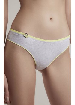 Bawełniane figi tanga Bee happy RP6111, Kolor szaro-żółty, Rozmiar M, Conte ze sklepu Primodo w kategorii Majtki damskie - zdjęcie 174885834
