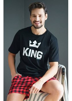 Męska piżama King krótki rękaw PMB.9952, Kolor czarny, Rozmiar S, Doctor Nap ze sklepu Primodo w kategorii Piżamy męskie - zdjęcie 174887073