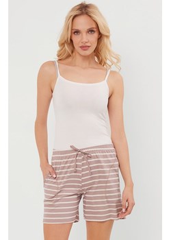 Spodenki damskie krótkie cappuccino w paski Betty, Kolor cappuccino, Rozmiar S, Italian Fashion ze sklepu Primodo w kategorii Piżamy damskie - zdjęcie 174894644