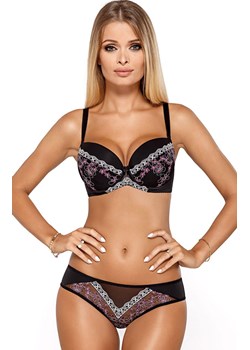 Nadine biustonosz push-up, Kolor czarno-biało-fioletowy, Rozmiar 65C, PariPari Lingerie ze sklepu Primodo w kategorii Biustonosze - zdjęcie 174907991