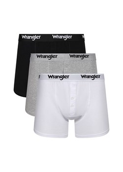 Wrangler 3-pack bawełniane bokserki long na guziki Tait, Kolor biało-szaro-czarny, Rozmiar M, Wrangler ze sklepu Primodo w kategorii Majtki męskie - zdjęcie 174914401