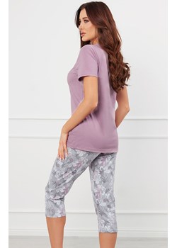 Piżama damska wrzosowa na krótki rękaw i 3/4 spodnie Ibena, Kolor wrzosowy-wzór, Rozmiar M, Italian Fashion - id: 189480 - marki Italian Fashion - 174915020 Piżama damska wrzosowa na krótki rękaw i 3/4 spodnie Ibena, Kolor wrzosowy-wzór, Rozmiar M, Italian Fashion ze sklepu Intymna w kategorii Piżamy damskie - zdjęcie 174915020