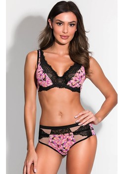 Figi damskie wysokie Fiorella 19211, Kolor różowo-czarny, Rozmiar S, Mediolano ze sklepu Intymna w kategorii Majtki damskie - zdjęcie 174915353