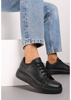 Czarne Casualowe Sneakersy na Platformie ze Sznurowaniem Tialorae ze sklepu renee.pl w kategorii Buty sportowe damskie - zdjęcie 174916253