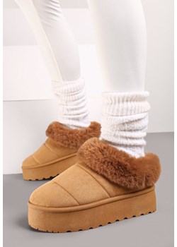 Brązowe Śniegowce na Grubej Podeszwie z Ociepleniem z Futerka Tirisha ze sklepu renee.pl w kategorii Śniegowce damskie - zdjęcie 174916804