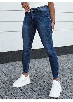 Spodnie damskie jeansowe slim fit ACORN ciemnoniebieskie Dstreet UY2155 ze sklepu DSTREET.PL w kategorii Jeansy damskie - zdjęcie 174918253