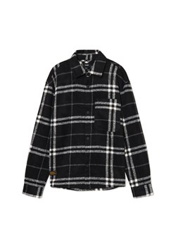 Cropp - Czarna flanelowa koszula z domieszką wełny - czarny ze sklepu Cropp w kategorii Koszule męskie - zdjęcie 174924951