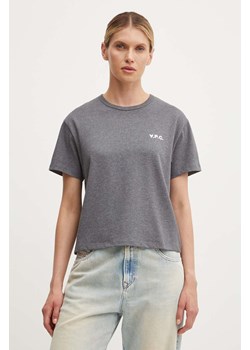 A.P.C. t-shirt bawełniany t-shirt boxy petit vpc damski kolor szary COHBQ.F26390 ze sklepu ANSWEAR.com w kategorii Bluzki damskie - zdjęcie 174929013