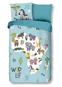 Good Morning Komplet pościeli &quot;Wildlife&quot; w kolorze niebieskim ze sklepu Limango Polska w kategorii Pościel dziecięca - zdjęcie 174931202