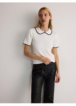 Reserved - Bluzka z ozdobnym kołnierzem - kremowy ze sklepu Reserved w kategorii Bluzki damskie - zdjęcie 174941023