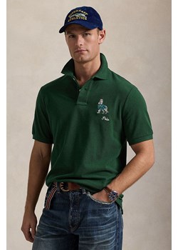 Polo Ralph Lauren polo bawełniane kolor zielony z aplikacją 710953336 ze sklepu ANSWEAR.com w kategorii T-shirty męskie - zdjęcie 174944202