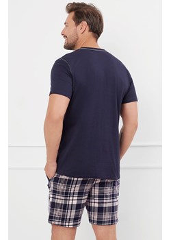 Piżama męska z krótkim rękawem i krótkimi spodniami Edwin, Kolor granatowy-wzór, Rozmiar M, Italian Fashion ze sklepu Primodo w kategorii Piżamy męskie - zdjęcie 174951532
