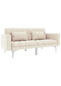 Rozkładana dwuosobowa kremowa sofa - Kvetos 2D ze sklepu Edinos.pl w kategorii Sofy i kanapy - zdjęcie 174953242