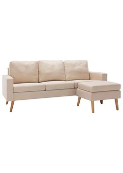 3-osobowa kremowa sofa z podnóżkiem - Muria 4Q ze sklepu Edinos.pl w kategorii Sofy i kanapy - zdjęcie 174953410