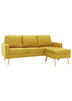 3-osobowa żółta sofa z podnóżkiem - Muria 4Q ze sklepu Edinos.pl w kategorii Sofy i kanapy - zdjęcie 174956531