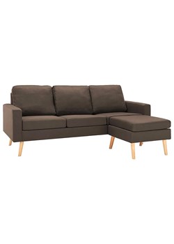 3-osobowa brązowa sofa z podnóżkiem - Muria 4Q ze sklepu Edinos.pl w kategorii Sofy i kanapy - zdjęcie 174956550