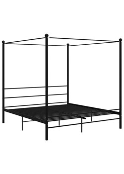 Czarne dwuosobowe łóżko z metalu 180x200 cm - Aveiro ze sklepu Edinos.pl w kategorii Łóżka i materace - zdjęcie 174956684