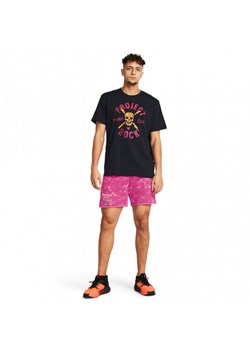 Męskie spodenki treningowe Under Armour Project Rock Terry Printed UG Shorts - różowe ze sklepu Sportstylestory.com w kategorii Spodenki męskie - zdjęcie 174974522