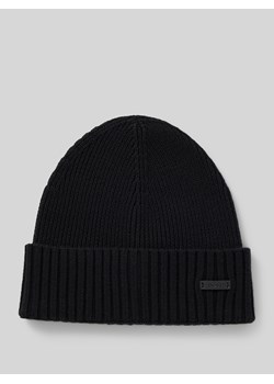 Czapka beanie z naszywką z logo model ‘Fati’ ze sklepu Peek&Cloppenburg  w kategorii Czapki zimowe męskie - zdjęcie 174974943