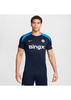 Męska dzianinowa koszulka piłkarska z krótkim rękawem Nike Dri-FIT Chelsea F.C. Strike - Niebieski ze sklepu Nike poland w kategorii T-shirty męskie - zdjęcie 174975821