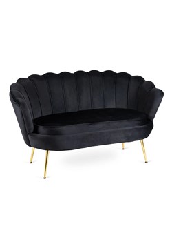 Czarna welurowa sofa w stylu glamour - Deos ze sklepu Edinos.pl w kategorii Sofy i kanapy - zdjęcie 174977364