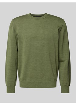 Sweter z dzianiny z czystej żywej wełny z okrągłym dekoltem ze sklepu Peek&Cloppenburg  w kategorii Swetry męskie - zdjęcie 174986353