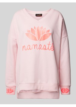 Bluza o kroju oversized z prążkowanymi wykończeniami model ‘Namaste’ ze sklepu Peek&Cloppenburg  w kategorii Bluzy damskie - zdjęcie 175015324