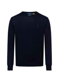 Polo Ralph Lauren Męski sweter z dzianiny Mężczyźni drobna dzianina granatowy jednolity ze sklepu vangraaf w kategorii Swetry męskie - zdjęcie 175022892