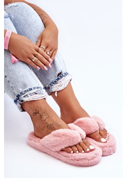 Klapki Papcie Damskie Futrzane Różowe Elma CK200 ze sklepu ZAZOO w kategorii Kapcie damskie - zdjęcie 175022970