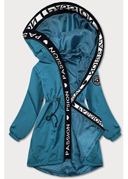 Asymetryczna damska parka niebieska (br8002-72) ze sklepu goodlookin.pl w kategorii Parki damskie - zdjęcie 175043342