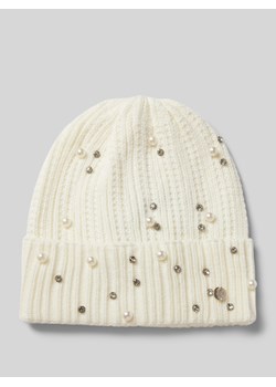 Czapka beanie z obszyciem ozdobnymi kamieniami ze sklepu Peek&Cloppenburg  w kategorii Czapki zimowe damskie - zdjęcie 175044843