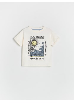 Reserved - T-shirt oversize SmileyWorld® - złamana biel - id: 5400S-01X - marki Reserved - 175047572 Reserved - T-shirt oversize SmileyWorld® - złamana biel ze sklepu Reserved w kategorii T-shirty chłopięce - zdjęcie 175047572
