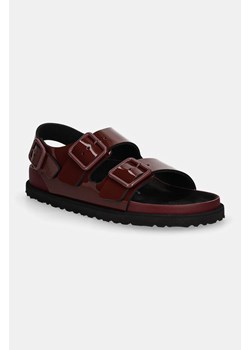 Birkenstock 1774 sandały skórzane Milano Shiny Patent Leather damskie kolor bordowy 1028679 ze sklepu PRM w kategorii Sandały damskie - zdjęcie 175054172