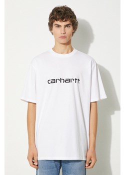 Carhartt WIP t-shirt bawełniany S/S Script męski kolor biały z nadrukiem I031047.00AXX ze sklepu PRM w kategorii T-shirty męskie - zdjęcie 175054314