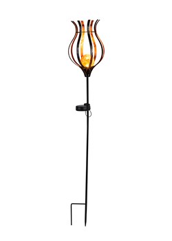 Garden Hero Solarna lampa ogrodowa LED w kolorze czarno-pomarańczowym - wys. 90 x Ø 15 cm ze sklepu Limango Polska w kategorii Oświetlenie ogrodowe - zdjęcie 175056880