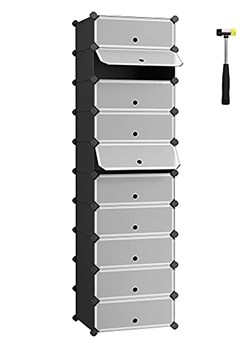 SONGMICS Szafka w kolorze czarnym na buty - 43 x 173 x 31 cm ze sklepu Limango Polska w kategorii Szafy - zdjęcie 175056912